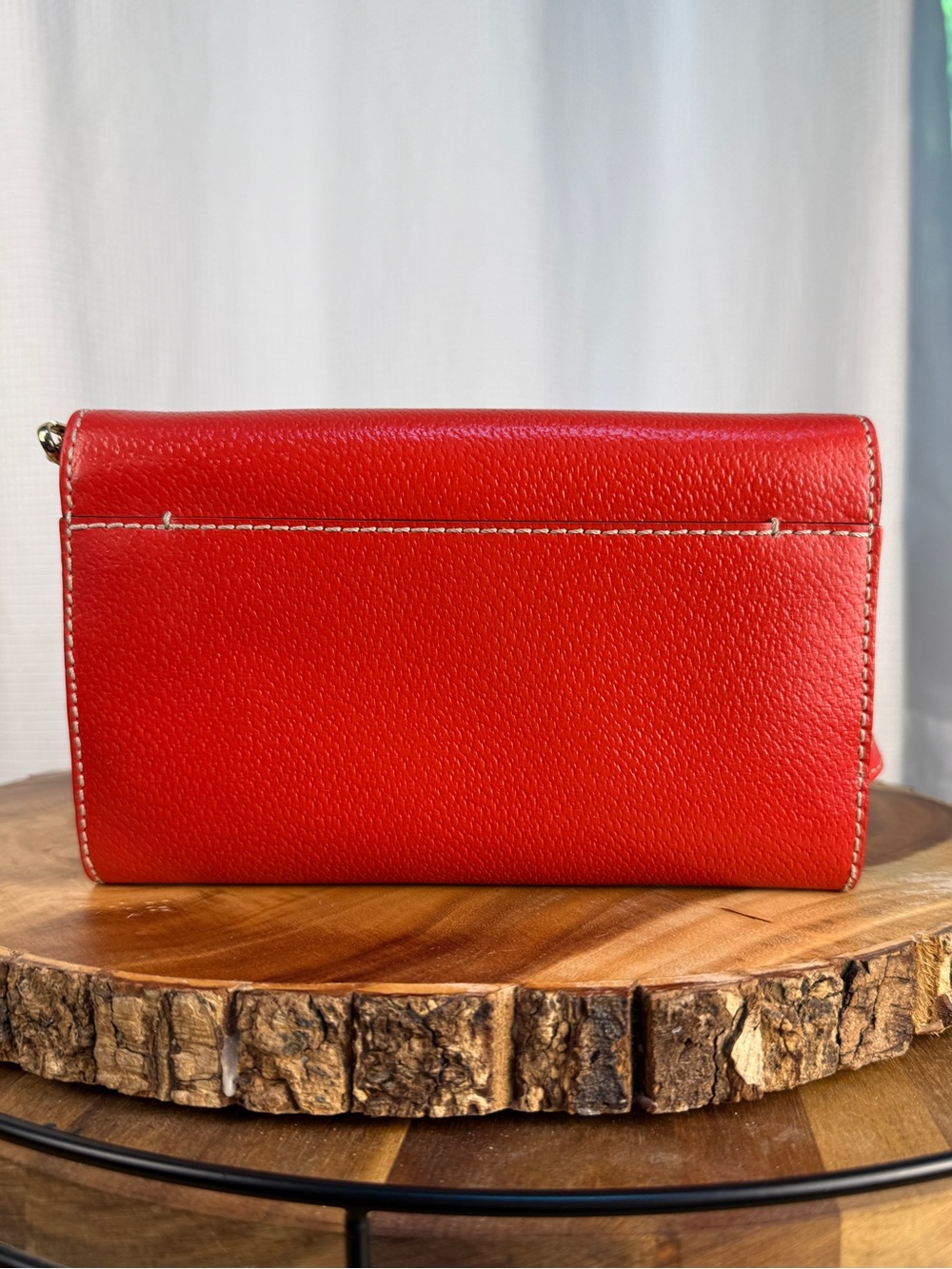 Kate Spade Red Pebbled Leather Crossbody Clutch - Like New! NWOT - Picture 4 of 10